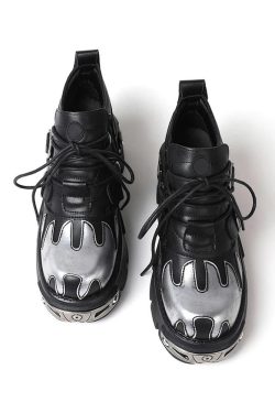 Grunge Flame Chunky Platform Shoes