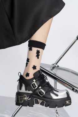 Grunge Flame Chunky Platform Shoes