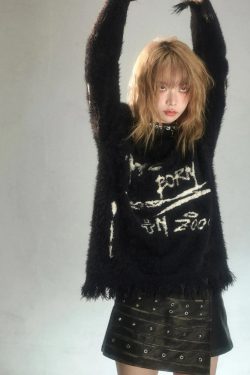 Grunge Fluffy Knitted Sweater