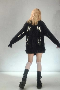 Grunge Fluffy Knitted Sweater