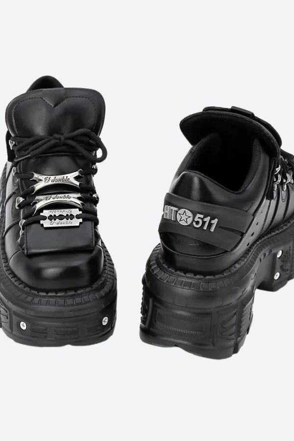 Grunge Lace Up Platform Sneakers