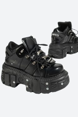 Grunge Lace Up Platform Sneakers
