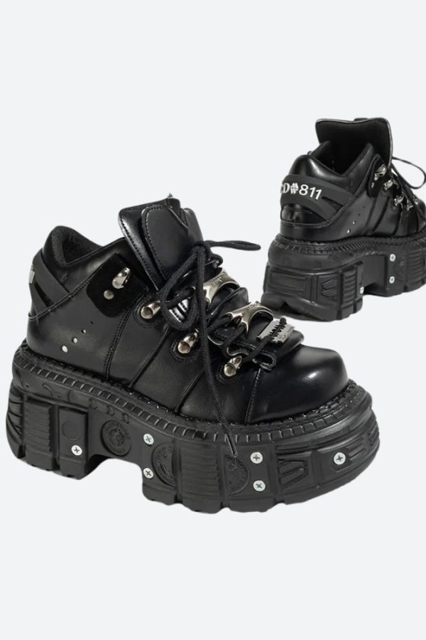Grunge Lace Up Platform Sneakers