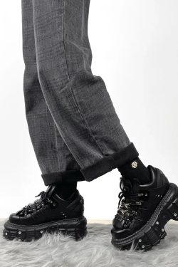 Grunge Lace Up Platform Sneakers