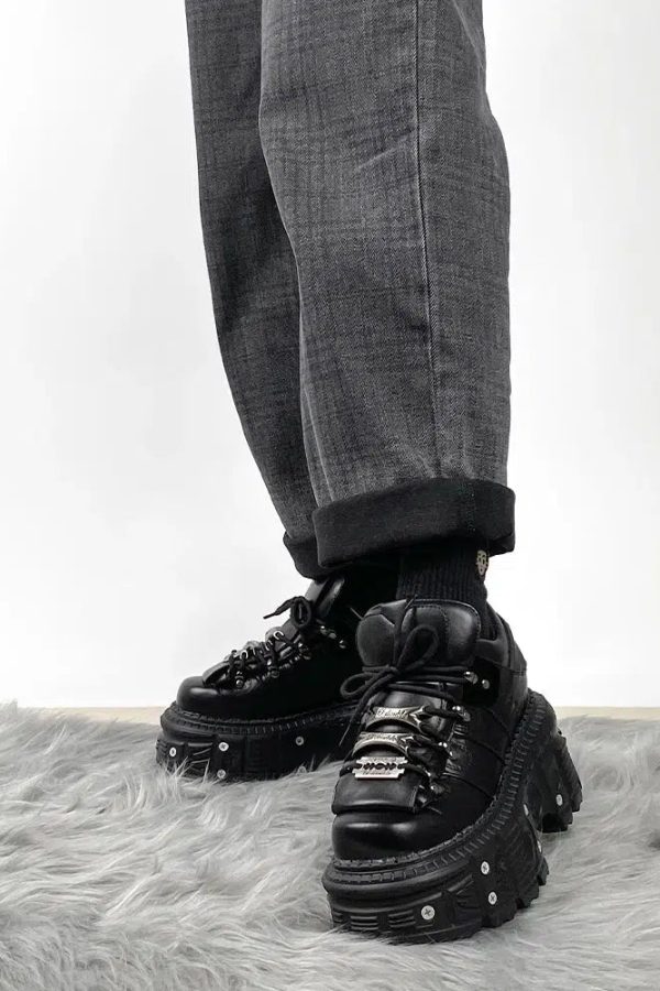 Grunge Lace Up Platform Sneakers