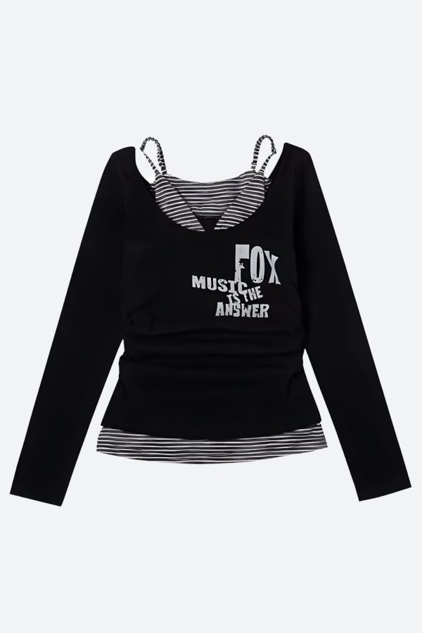 Grunge Layered Off Shoulder Top