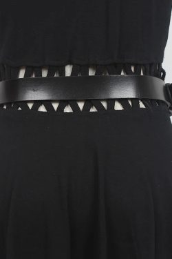 Grunge Lock Faux Leather Chain Belt