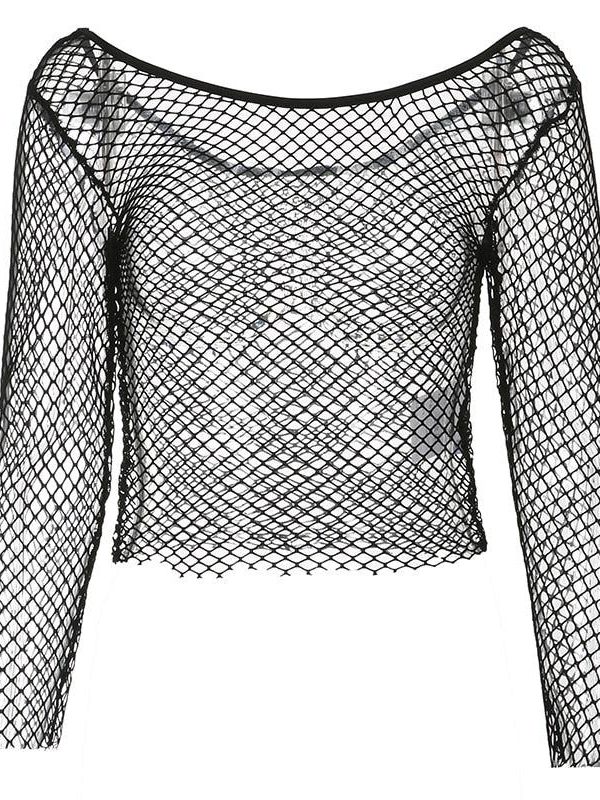 Grunge Long Sleeve Fishnet Top