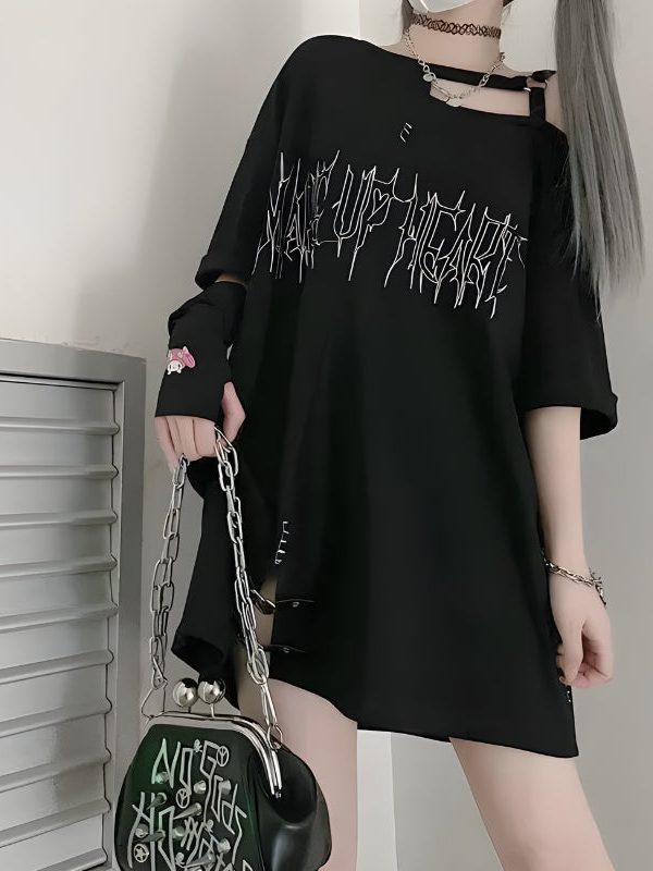 Grunge Make Up Heart Long Tee