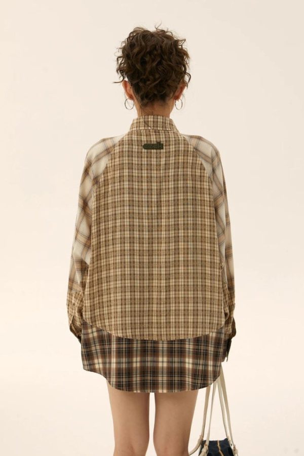 Grunge Multi Pattern Plaid Shirt