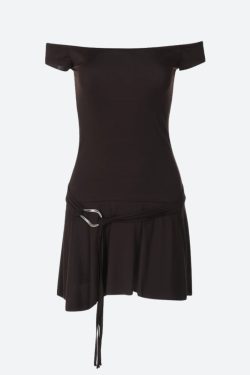 Grunge Off Shoulder Mini Dress