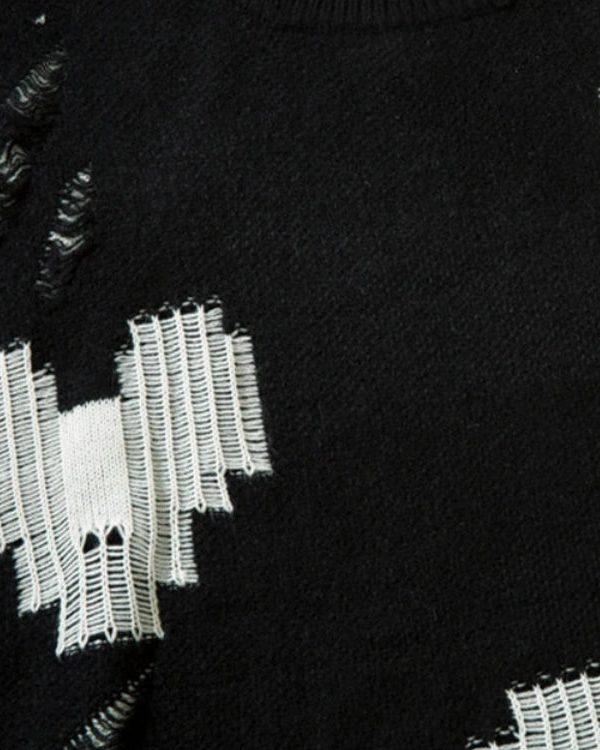 Grunge Pixel Hearts Knitted Sweater