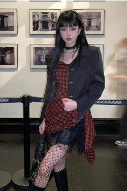 Grunge Plaid Mini Dress