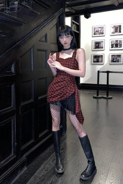 Grunge Plaid Mini Dress