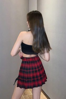 Grunge Plaid Mini Skort