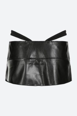 Grunge Pleated Zipper Slit Micro Mini Skirt