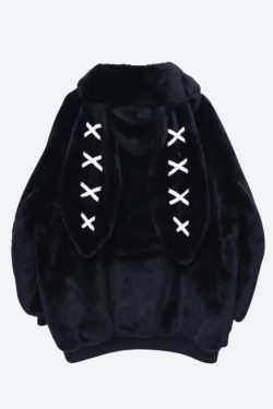 Grunge Rabbit Ear Plush Jacket