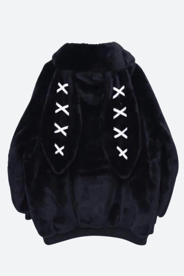 Grunge Rabbit Ear Plush Jacket