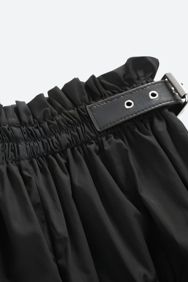 Grunge Ruched Midi Skirt