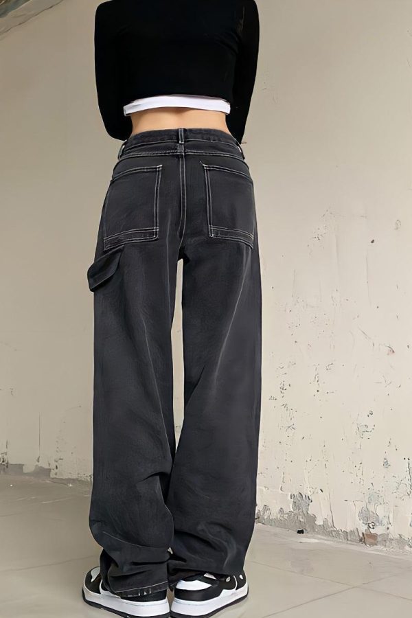 Grunge Skeleton Hand Printed Jeans