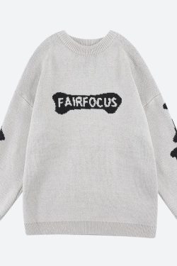 Grunge Skeleton Knitted Sweater