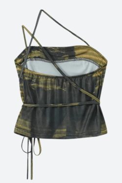 Grunge Snake Lace Up Top