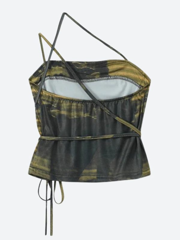 Grunge Snake Lace Up Top