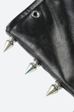 Grunge Spiked Faux Leather Mini Skirt