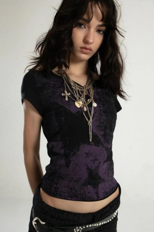Grunge Star Printed Top