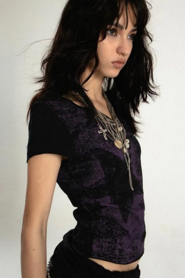 Grunge Star Printed Top