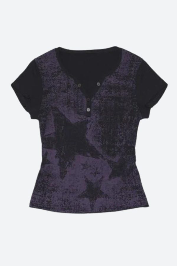 Grunge Star Printed Top