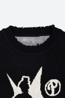 Grunge Starboy Distressed Knitted Sweater