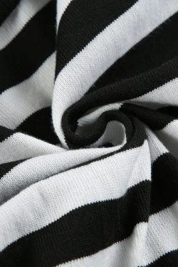 Grunge Striped Hooded Crop Top