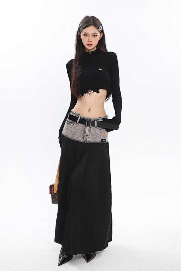 Grunge Turtleneck Distressed Sweater