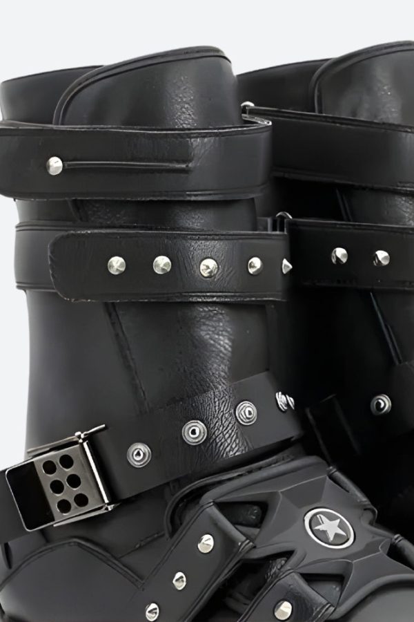 Grunge Velcro Straps Chunky Platform Boots
