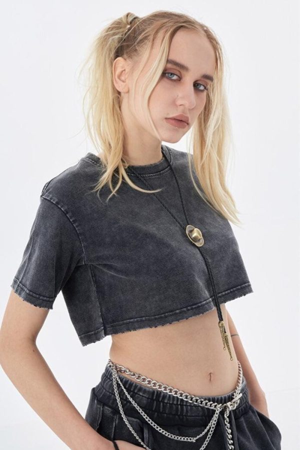 Grunge Washed Crop Top