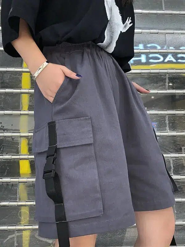 Grunge Wide Leg Cargo Shorts