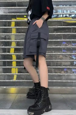 Grunge Wide Leg Cargo Shorts