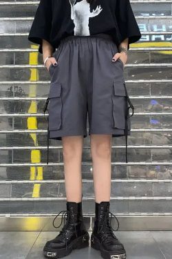 Grunge Wide Leg Cargo Shorts