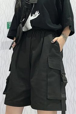 Grunge Wide Leg Cargo Shorts