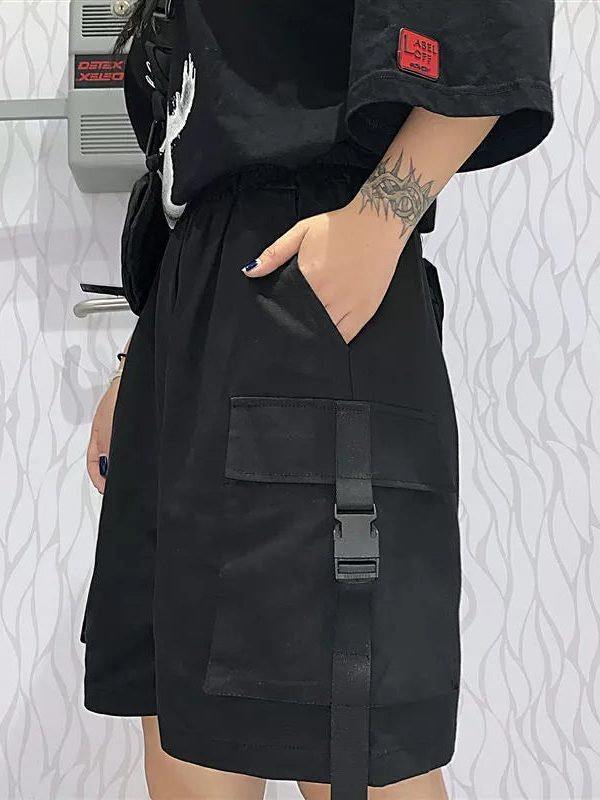 Grunge Wide Leg Cargo Shorts