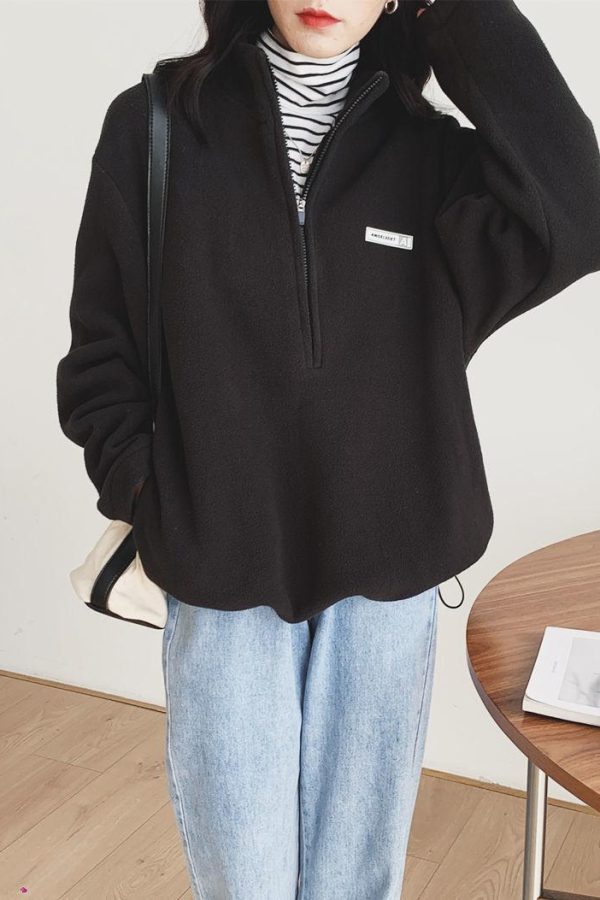 Half Zipper Fleece Sweatshirt