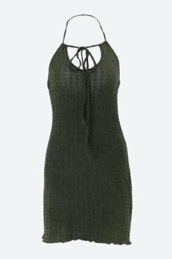 Halter Neck Knitted Mini Dress