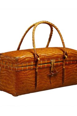 Handmade Bamboo Weaving Brown Tote Bag