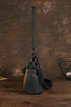 Handmade Black Animal Embossed Calf Leather Satchel Handbag