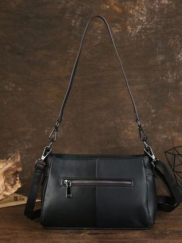 Handmade Black Animal Embossed Calf Leather Satchel Handbag