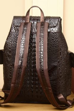 Handmade Black Large Capacity Calf Leather Backpack Bag