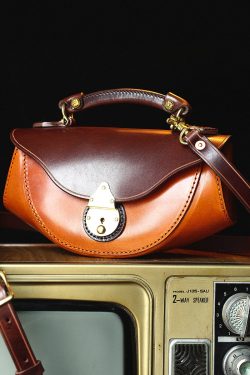 Handmade Brown Versatile Calf Leather Satchel Handbag