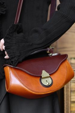 Handmade Brown Versatile Calf Leather Satchel Handbag