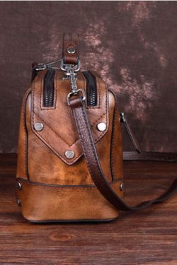 Handmade Chocolate Floral Paitings Calf Leather Satchel Handbag